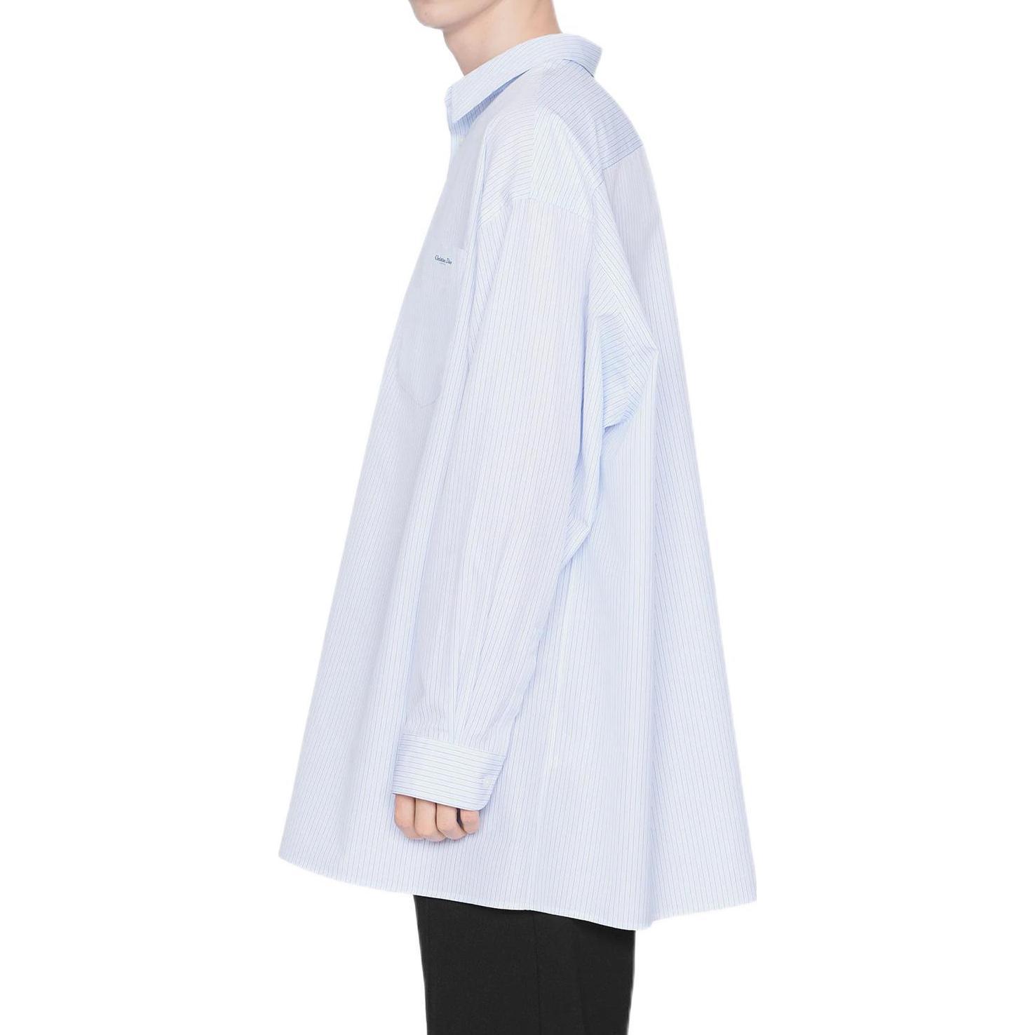 Purchase Camisa de Algodón a Rayas Blancas y Azules DIOR SS22 Oversized 243C551A5656-C075