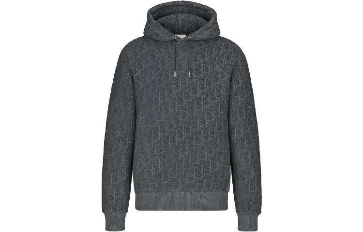DIOR SS22 Terry Logo Print Hoodie Grey 113J631A0684-C888