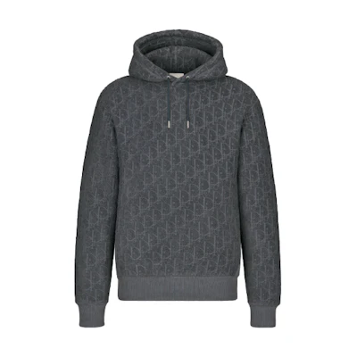 DIOR SS22 Terry Logo Print Hoodie Grey 113J631A0684-C888
