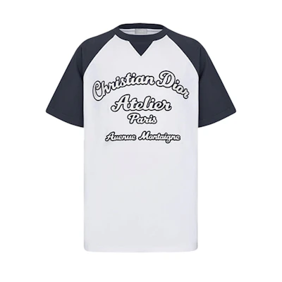 DIOR SS22 White Alphabet Print Crewneck Relaxed Fit T-Shirt 213J635A0677-C085