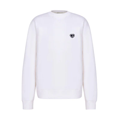 DIOR SS22 White Crewneck Pullover Long-Sleeve Sweatshirt 213J687A0531-C001