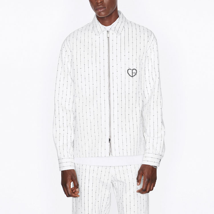 Sizing DIOR SS22 ホワイト 刺繍ロゴ ストライプデニム ジャケット 長袖 213D486A5448-C085