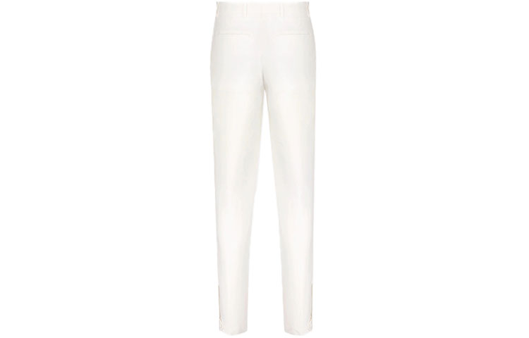 DIOR SS22 White Solid Mid-Rise Button Hem Casual Pants for Men 213C153A4451-C030 圖 3