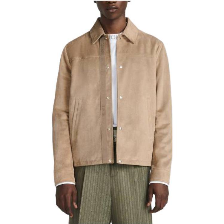 Shop DIOR SS23 Beige Jaket Lengan Panjang Kancing Single-Breasted Solid Color 013L428A0487-C640