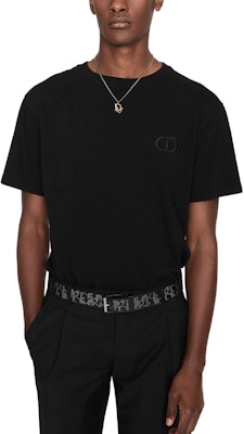 DIOR SS23 黑色棉质CD标志刺绣圆领T恤。 013J600A0677-C989 Cheap DIOR SS23 黑色棉质CD标志刺绣圆领T恤。 013J600A0677-C989