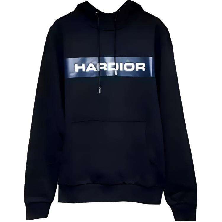 DIOR SS23  Black Solid Letter Print Hooded Sweatshirt. 863J610I1664-985