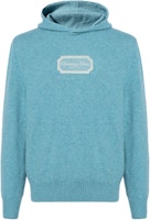 DIOR SS23 Blue Knit Hoodie with Logo Print. 313M658AT474-C581 DIOR SS23 Blue Knit Hoodie with Logo Print. 313M658AT474-C581