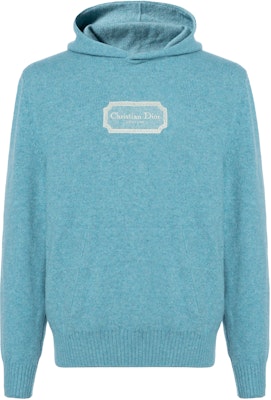 DIOR SS23 ブルーニットフーディー ロゴプリント付き 313M658AT474-C581 Buy DIOR SS23 ブルーニットフーディー ロゴプリント付き 313M658AT474-C581