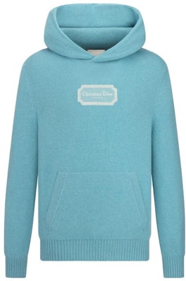 DIOR SS23 ブルーニットフーディー ロゴプリント付き 313M658AT474-C581 Order DIOR SS23 ブルーニットフーディー ロゴプリント付き 313M658AT474-C581