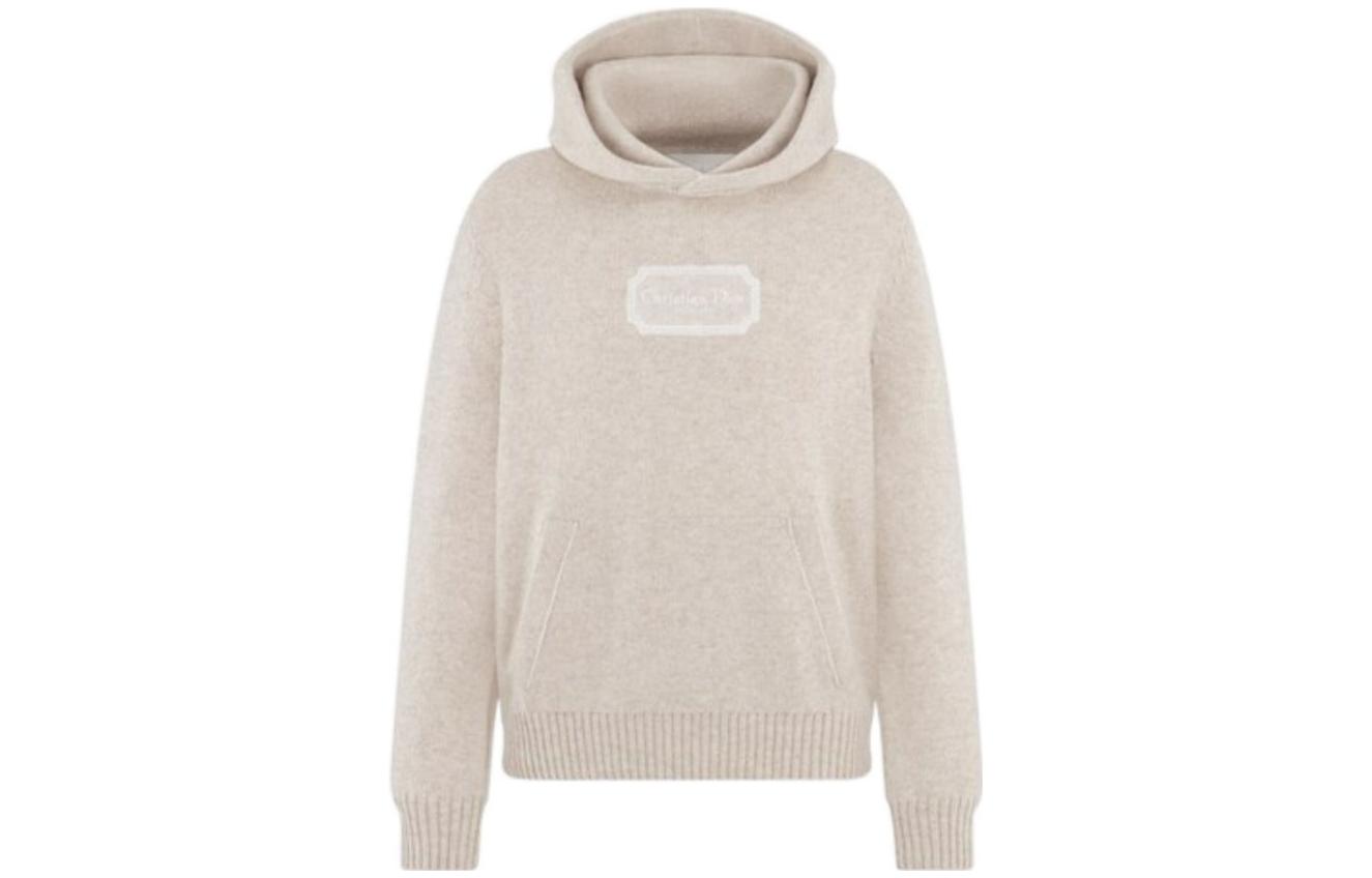 Cheap DIOR SS23 ブルーニットフーディー ロゴプリント付き 313M658AT474-C581