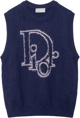 DIOR SS23 Blue Sleeveless Knit Pullover with Logo Crewneck. 313M646AT503-C584 Buy DIOR SS23 Blue Sleeveless Knit Pullover with Logo Crewneck. 313M646AT503-C584