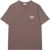 DIOR SS23 Brown Crewneck T-Shirt with Solid Color Logo Embroidery. 943J605A0554-C771 DIOR SS23 Brown Crewneck T-Shirt with Solid Color Logo Embroidery. 943J605A0554-C771
