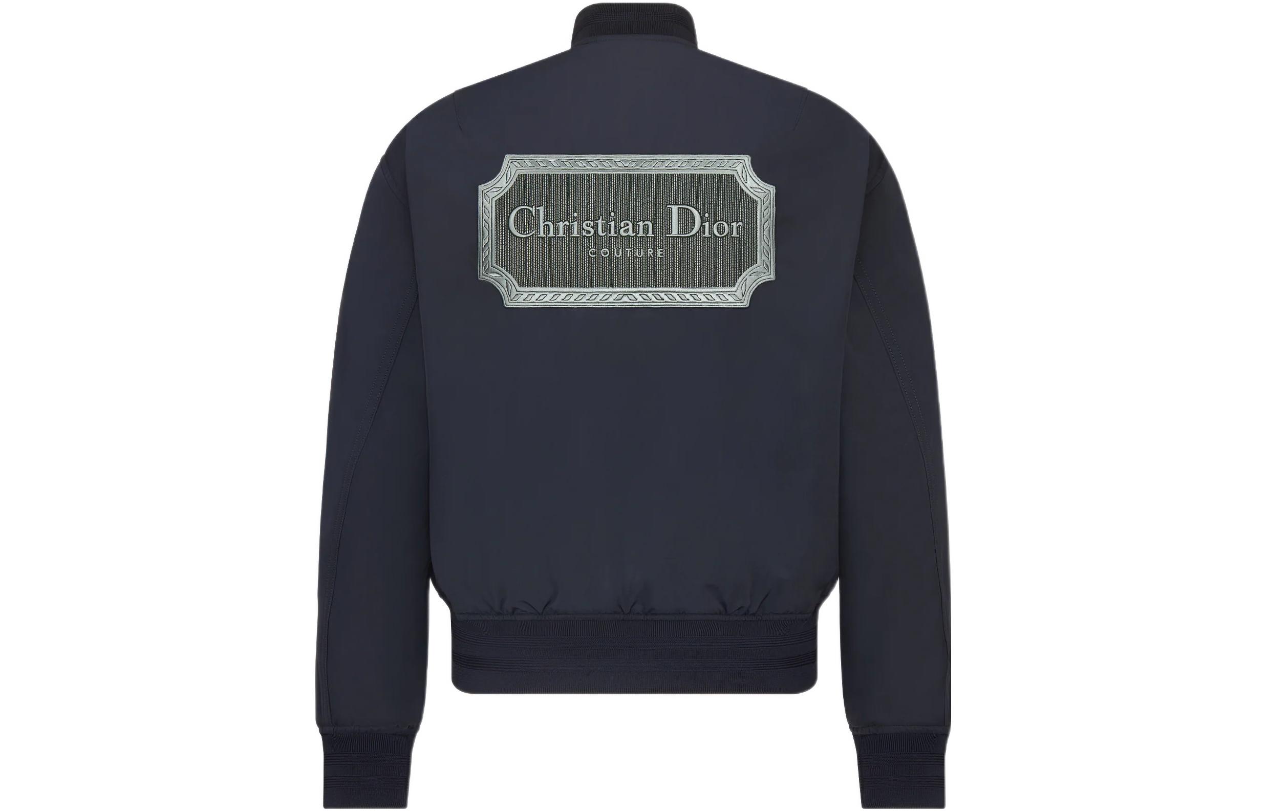 Lookbook DIOR SS23 修身立领刺绣标志蓝色夹克. 143C432D4533-C588