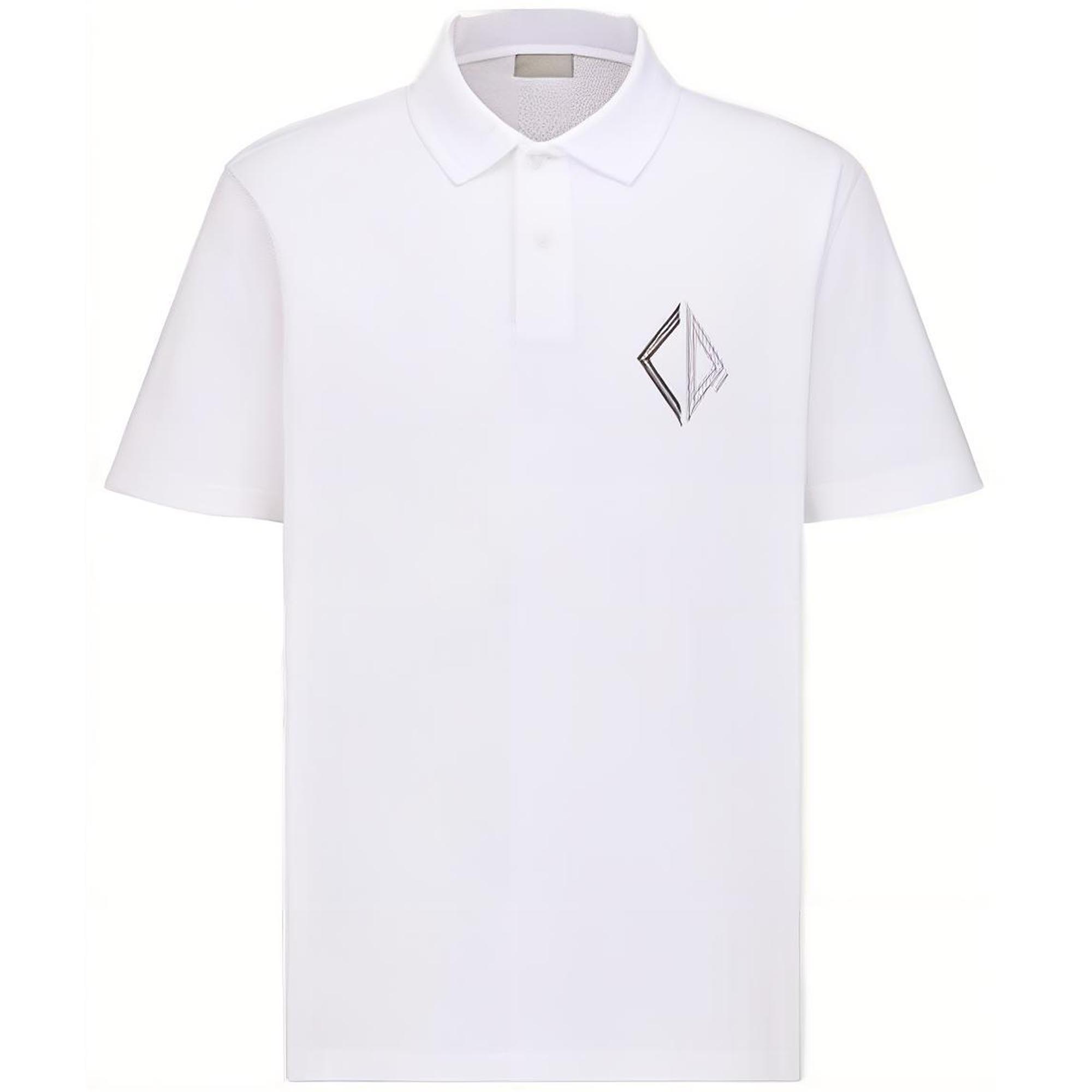 DIOR SS23  Geometric Print Short-Sleeve Polo Shirt. 313J811A0749-C088
