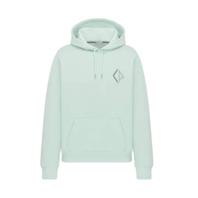 DIOR SS23 Green Solid Color Pullover Hoodie Long Sleeve. 383J691D0531-C688