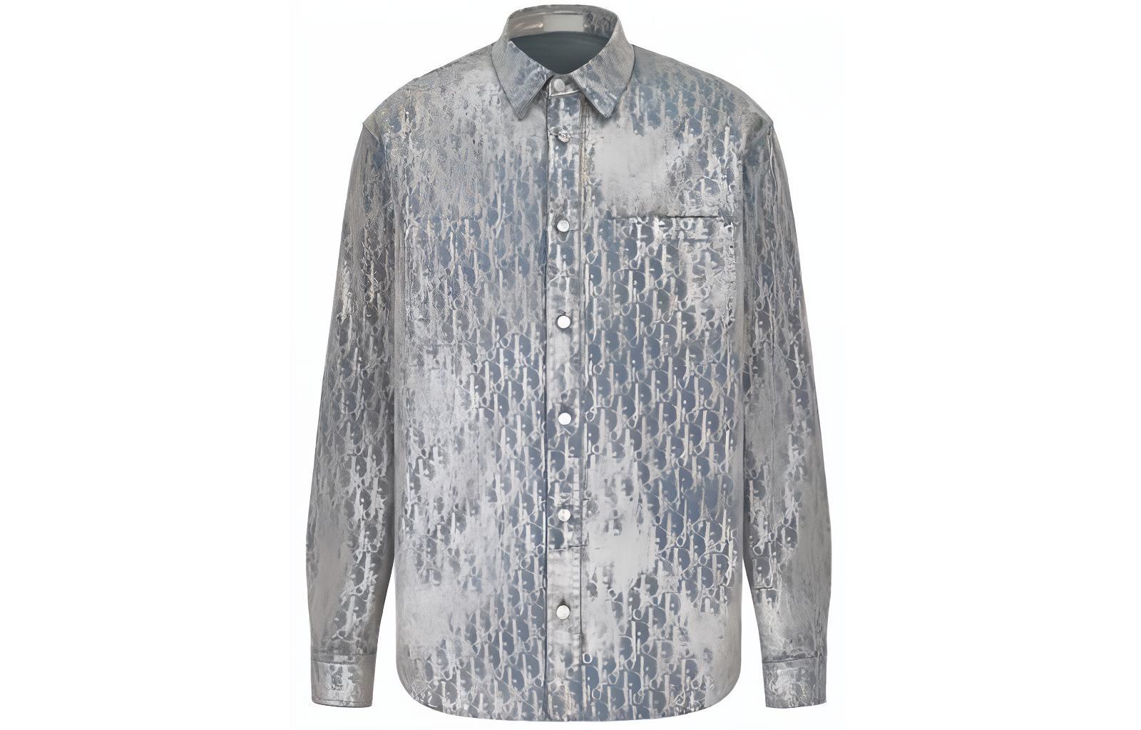 Order DIOR 2023春夏灰色渐变印花长袖衬衫 043D584O328X-C185