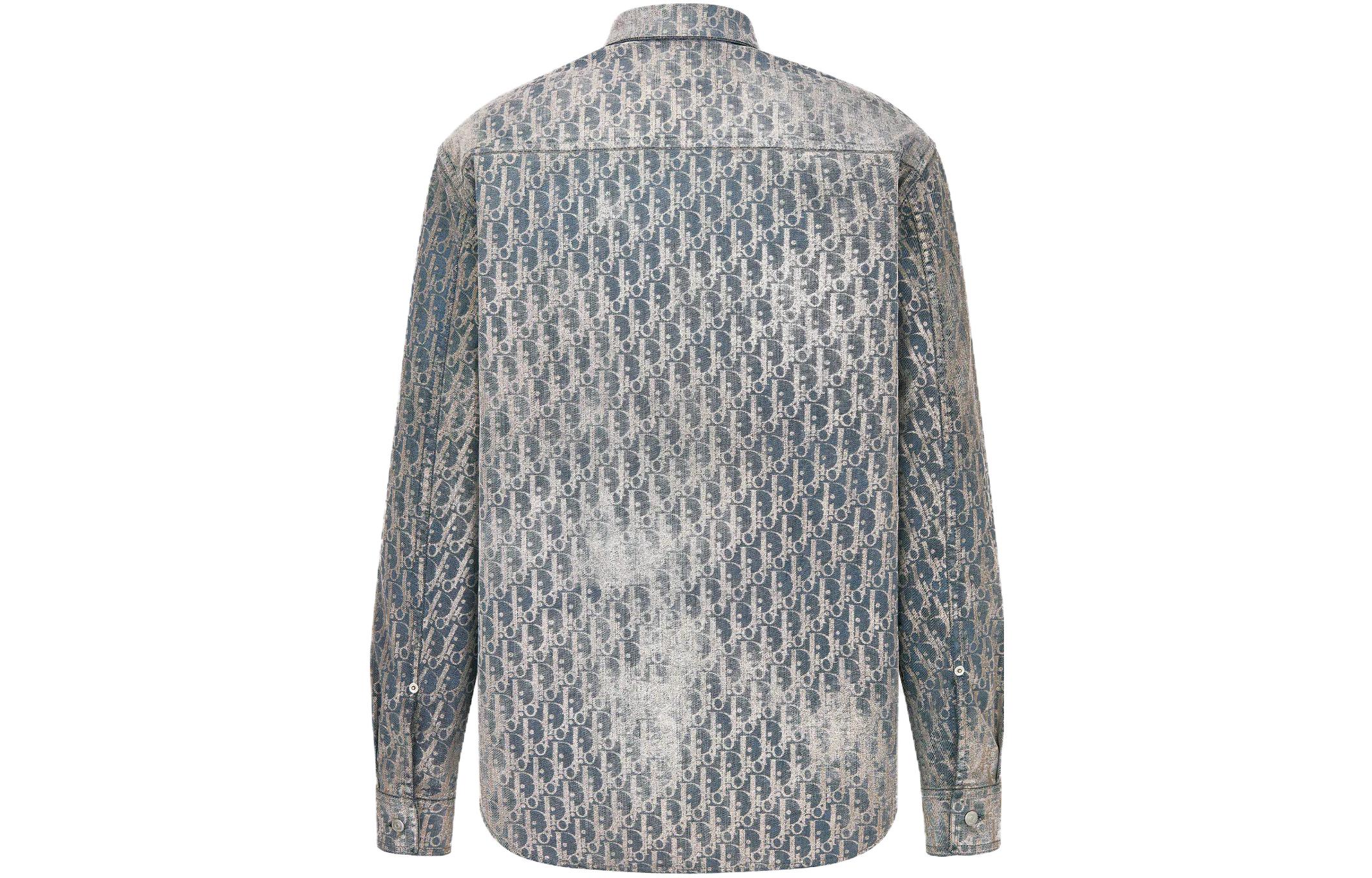 Lookbook DIOR 2023春夏灰色渐变印花长袖衬衫 043D584O328X-C185