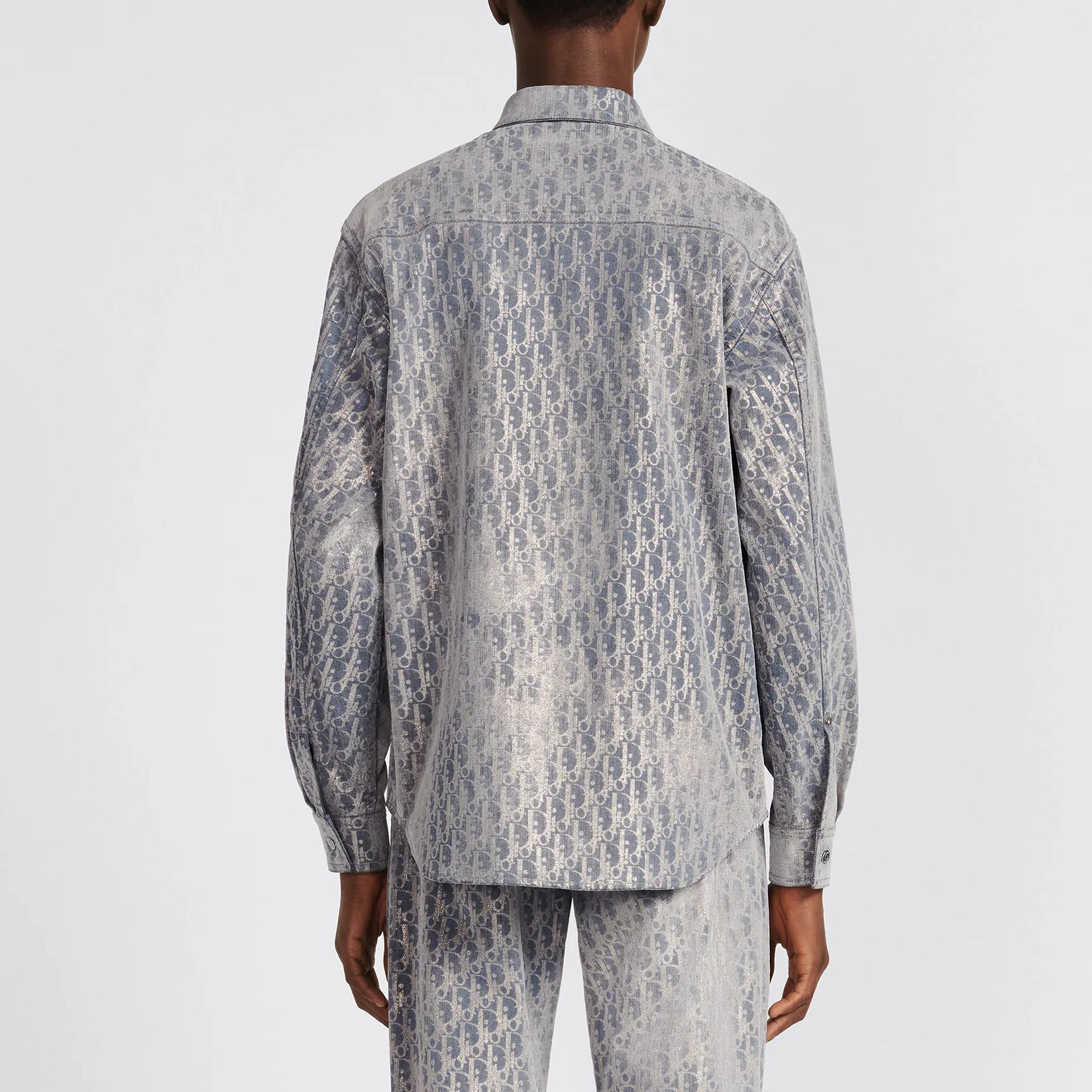 Sizing DIOR 2023春夏灰色渐变印花长袖衬衫 043D584O328X-C185