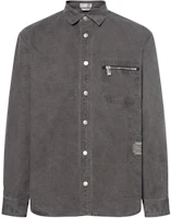 DIOR SS23 Grey Long Sleeve Shirt with Solid Logo Applique. 383D587AY520-C888 DIOR SS23 Grey Long Sleeve Shirt with Solid Logo Applique. 383D587AY520-C888