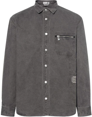 DIOR SS23 Grey Long Sleeve Shirt with Solid Logo Applique. 383D587AY520-C888 Buy DIOR SS23 Grey Long Sleeve Shirt with Solid Logo Applique. 383D587AY520-C888