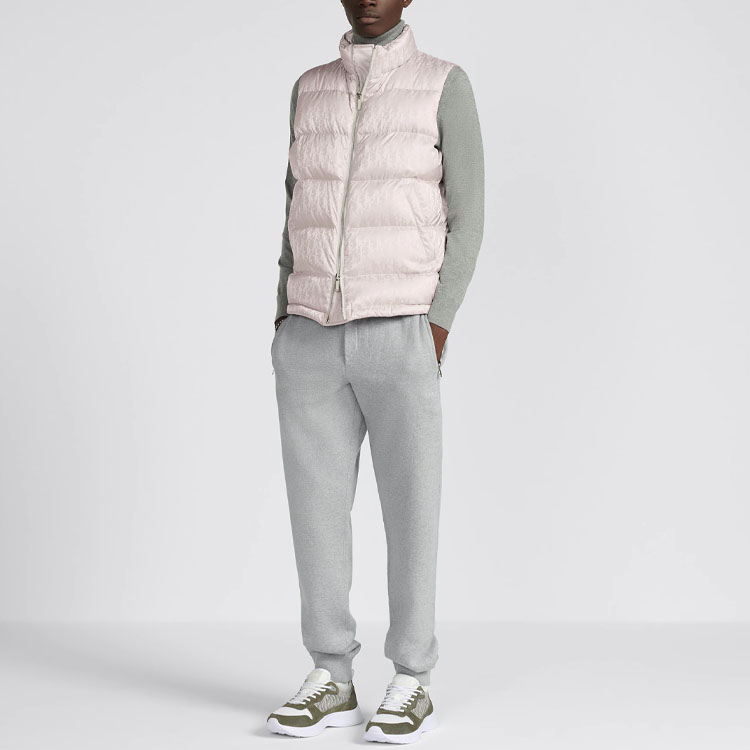 Shop DIOR SS23 Celana Jogger Abu-Abu Pinggang Elastis. 113M120AT225-C880