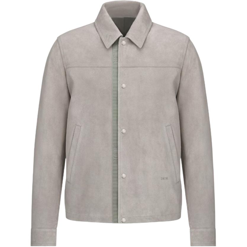 DIOR SS23  Grey Suede Long Sleeve Casual Shirt. 013L428A0487-C805
