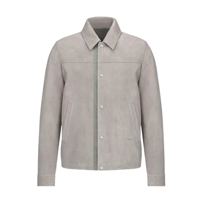 DIOR SS23 Grey Suede Long Sleeve Casual Shirt. 013L428A0487-C805