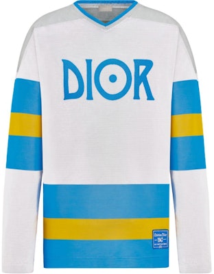 DIOR 2023春夏 灰色V領長袖T恤 條紋標誌印花。 293J630A0764-C085 Buy DIOR 2023春夏 灰色V領長袖T恤 條紋標誌印花。 293J630A0764-C085