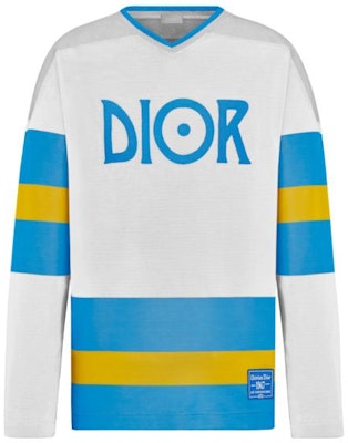 DIOR 2023春夏 灰色V領長袖T恤 條紋標誌印花。 293J630A0764-C085 Order DIOR 2023春夏 灰色V領長袖T恤 條紋標誌印花。 293J630A0764-C085