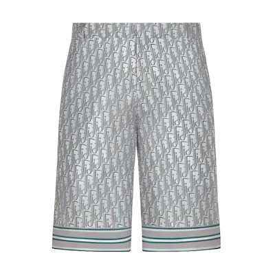 DIOR SS23 High-Waist Logo Printed Loose Fit Shorts Gray 013C121B4751-C484