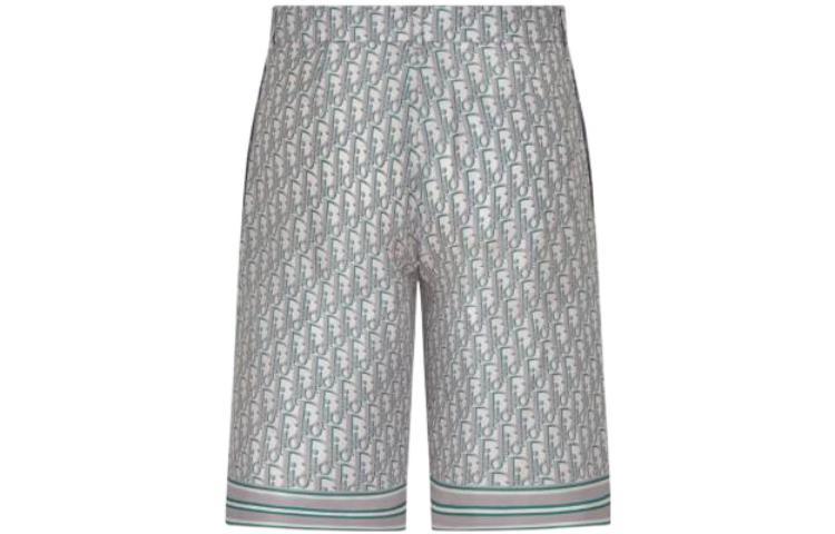 Lookbook DIOR SS23 Seluar Pendek Longgar Pinggang Tinggi Logo Cetakan Kelabu 013C121B4751-C484