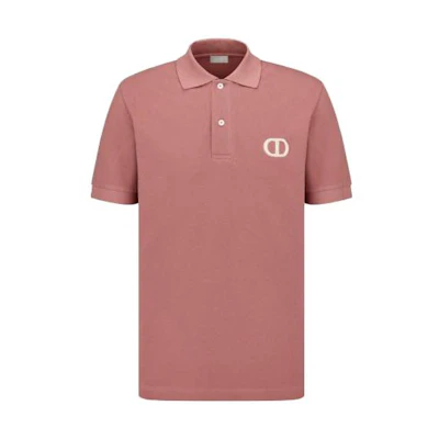 DIOR SS23 Light Pink Embroidered Logo Casual Straight-Fit T-Shirt. 013J800A0373-C491