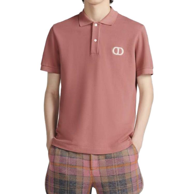 DIOR SS23  Light Pink Embroidered Logo Casual Straight-Fit T-Shirt. 013J800A0373-C491 圖 4