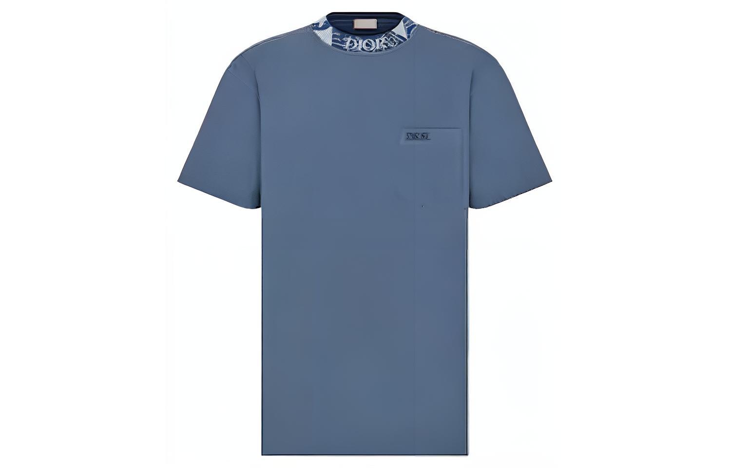 DIOR SS23  Loose Fit Embroidered Crewneck T-Shirt Blue 383J644A0554-C585 圖 2