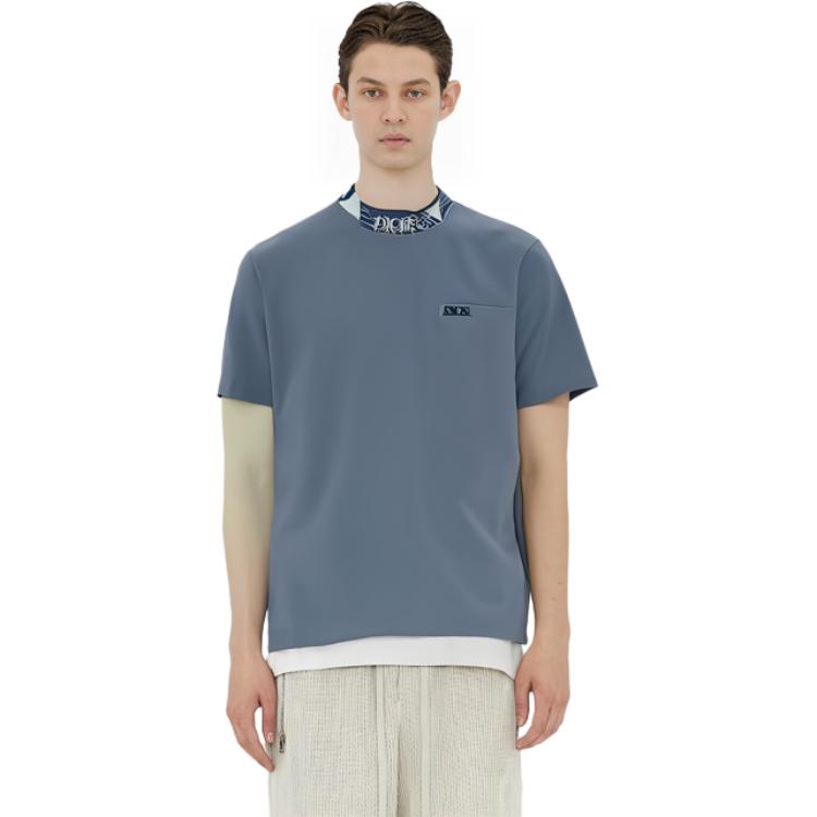 DIOR SS23  Loose Fit Embroidered Crewneck T-Shirt Blue 383J644A0554-C585 圖 5