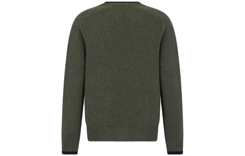 DIOR SS23  Olive Green V-Neck Knit Cardigan with Letter Intarsia. 383M233AT298-C689 圖 3