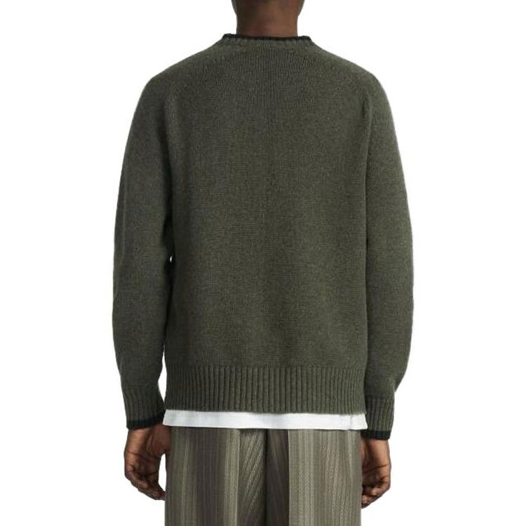 DIOR SS23  Olive Green V-Neck Knit Cardigan with Letter Intarsia. 383M233AT298-C689 圖 5