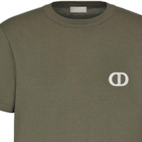 DIOR SS23 橄榄色Logo刺绣圆领短袖T恤。 013J600A0677-C680 Details for DIOR SS23 橄榄色Logo刺绣圆领短袖T恤。 013J600A0677-C680
