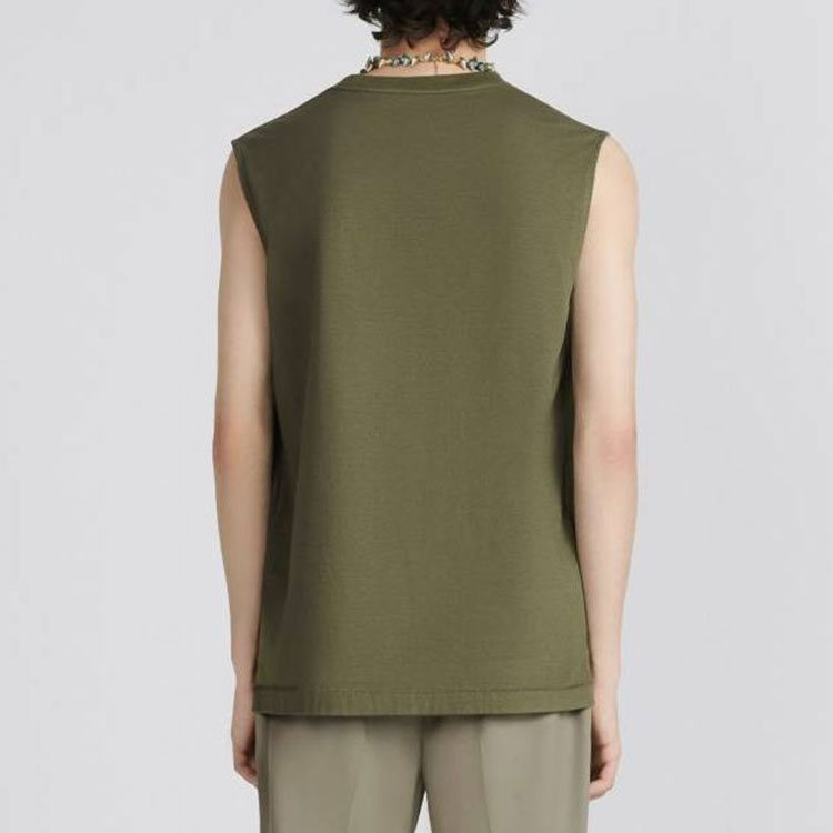 Purchase DIOR SS23 Olive Baju Tanpa Lengan Slim Fit Knit Sweater. 383J641A0817-C640
