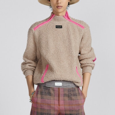 DIOR SS23 Sweater Pink Colorblock Turtleneck Zip-Up. 383M640AT547-C184 Shop DIOR SS23 Sweater Pink Colorblock Turtleneck Zip-Up. 383M640AT547-C184