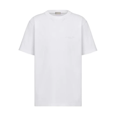 DIOR SS23 Plain White Crewneck Short Sleeve T-Shirt. 313J696B0554-C080