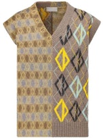 디올 SS23 골지 아가일 무늬 브이넥 민소매 스웨터 브라운 탄 색상 393M647AT695-C181 Order 디올 SS23 골지 아가일 무늬 브이넥 민소매 스웨터 브라운 탄 색상 393M647AT695-C181