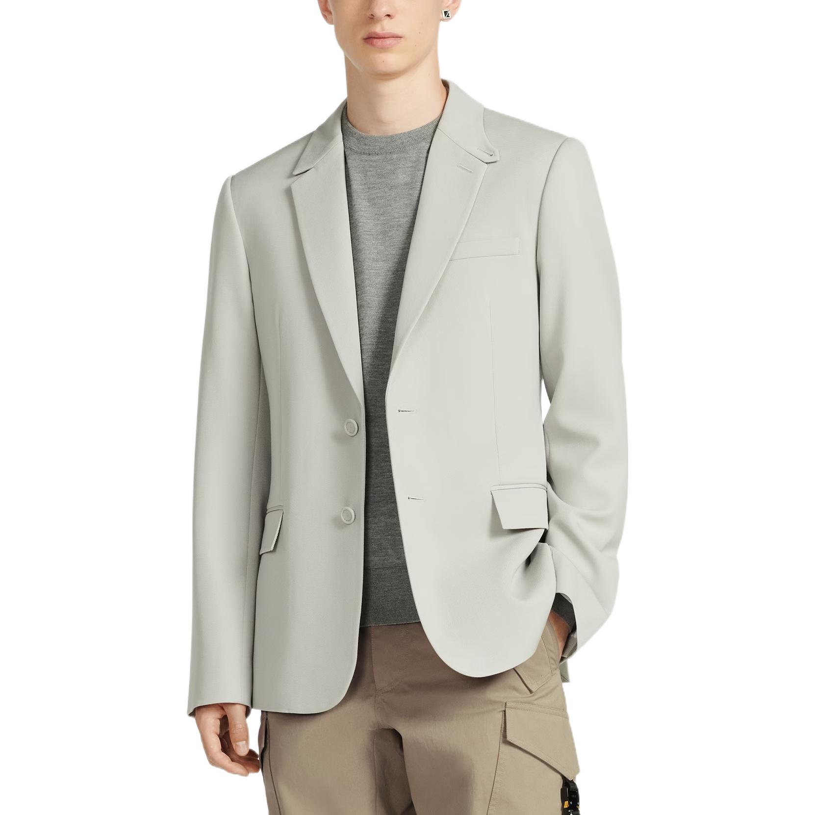 Shop DIOR SS23 單排扣灰色西裝外套。 313C201A5180-C800