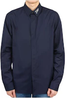 DIOR SS23 Solid Color Logo Print Long Sleeve Shirt - Dark Blue 293C522A1581-588 DIOR SS23 Solid Color Logo Print Long Sleeve Shirt - Dark Blue 293C522A1581-588