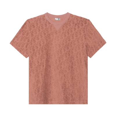 DIOR SS23 Solid Color Pink Crewneck Short Sleeve T-Shirt. 113J692A0614-C454