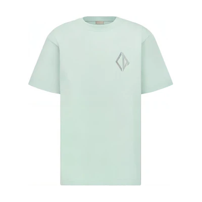 DIOR SS23 Solid Color Slim Fit Crew Neck T-Shirt Light Green. 313J696D0554-C688