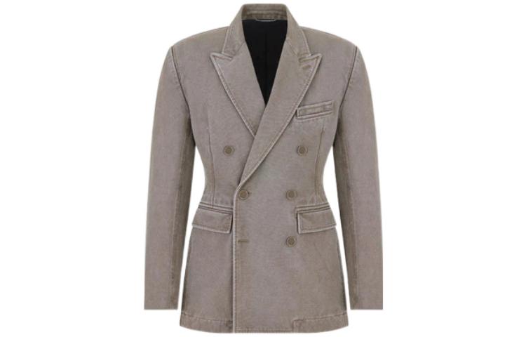 DIOR SS23  Warm Taupe Double-Breasted Canvas Blazer Jacket. 243C279A5641-C730 圖 2