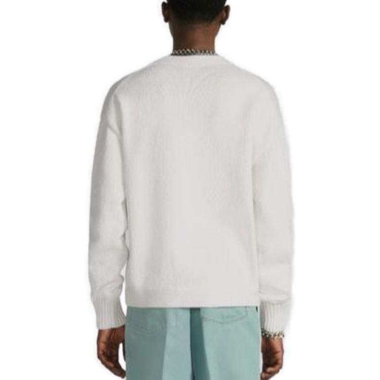 Purchase DIOR SS23 Sweater Leher Bulat Logo Haiwan Putih Corak Trendy. 383M647AT548-C089