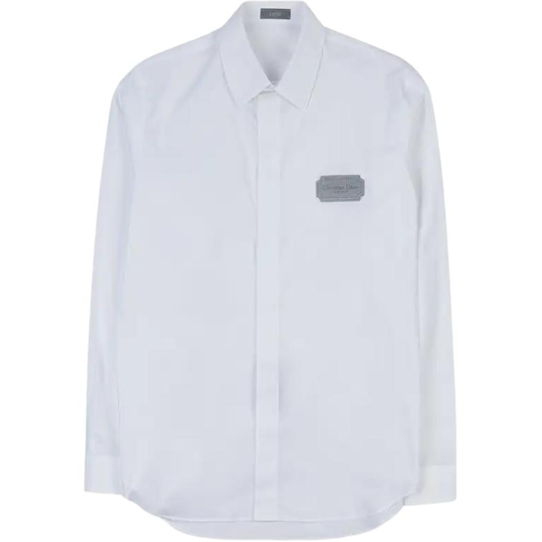 DIOR SS23  White Long Sleeve Loose Fit Shirt with Logo Patch. 313C525A1581-C088 圖 2