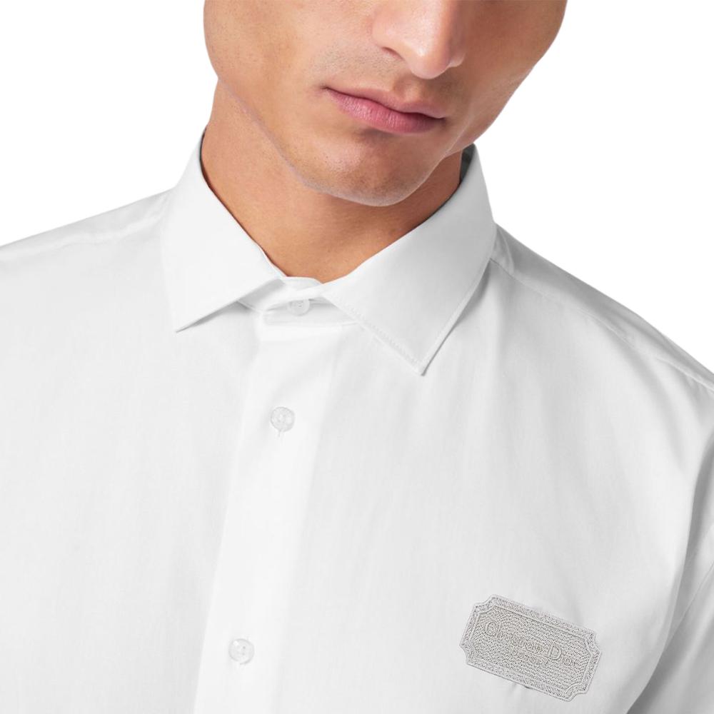 DIOR SS23  White Long Sleeve Loose Fit Shirt with Logo Patch. 313C525A1581-C088 圖 6